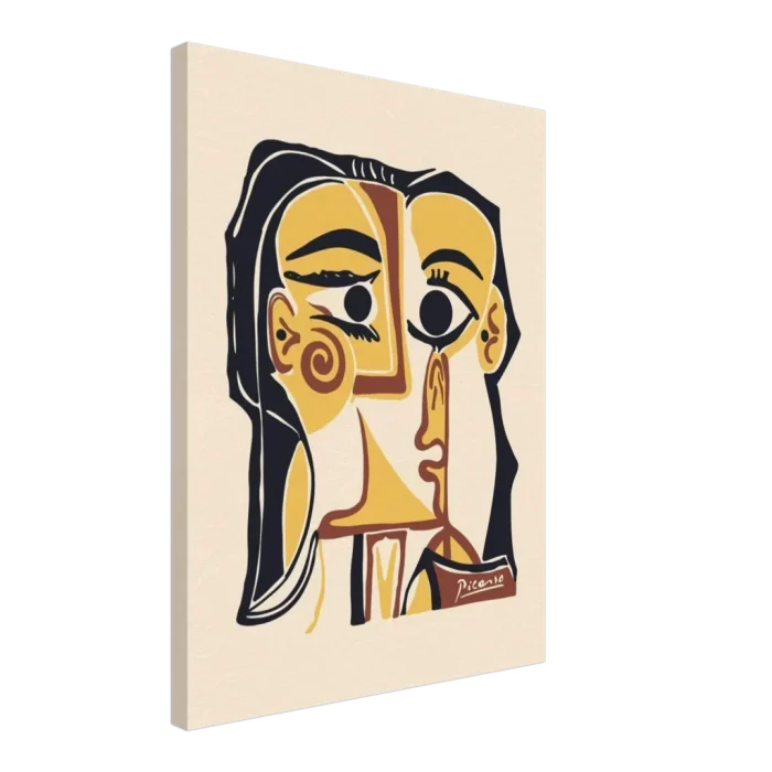 Abstract Cubist Face Canvas Art – Modern Expressionist Wall Decor in Warm Tones, Your Choice of Sizes - Image 5