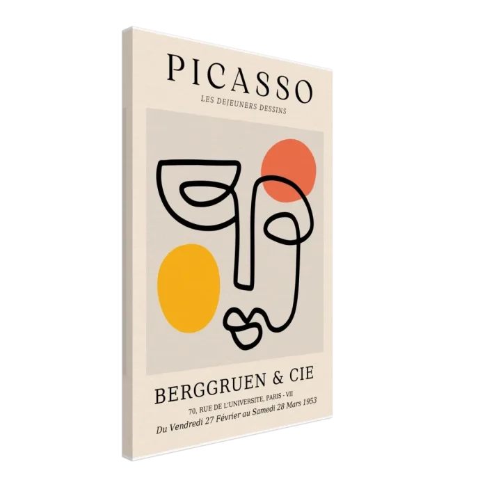 Minimalist Picasso Exhibition Poster - Abstract Faces Modern Art Canvas Print - Image 2