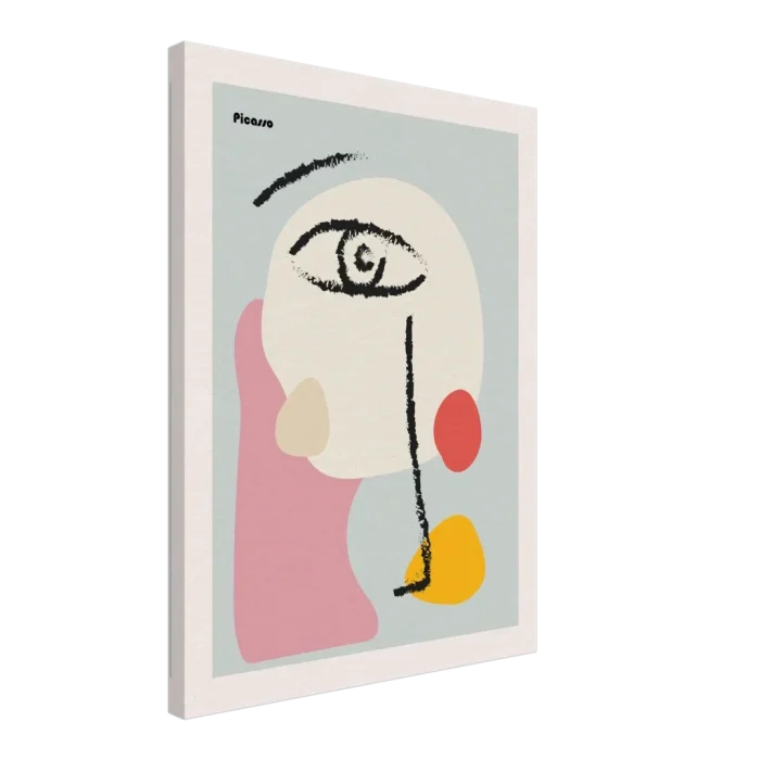 Abstract Picasso Face Canvas – Modern Cubist Wall Art with Playful Hues - Image 5