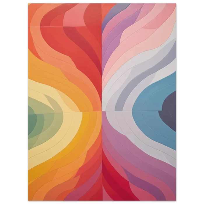 Abstract Swirls of Warm & Cool Tones - Premium Matte Paper Poster - Image 2