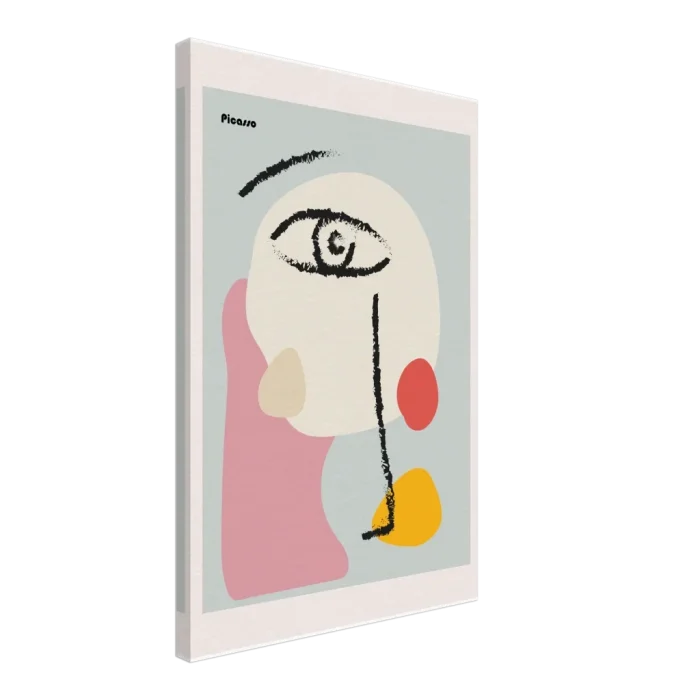 Abstract Picasso Face Canvas – Modern Cubist Wall Art with Playful Hues - Image 2