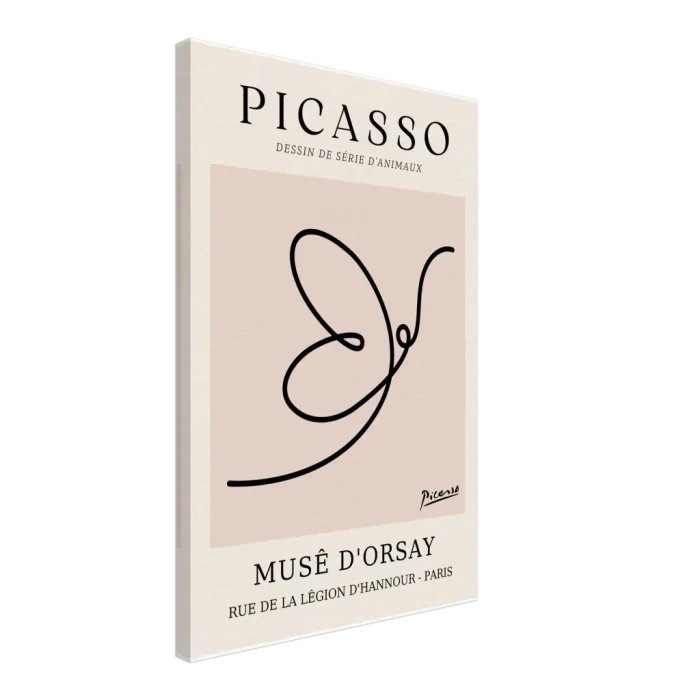 Minimalist Picasso Animal Line Art Poster – Beige & Black Modern Wall Art Canvas - Image 2