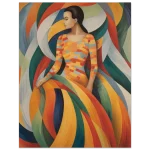 Abstract Art Deco Figure Premium Matte Paper Poster - Dynamic Color Waves & Elegant Form - Image 5