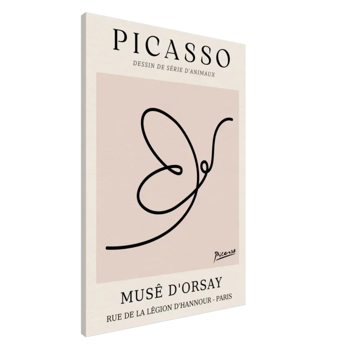 Minimalist Picasso Animal Line Art Poster – Beige & Black Modern Wall Art Canvas - Image 3