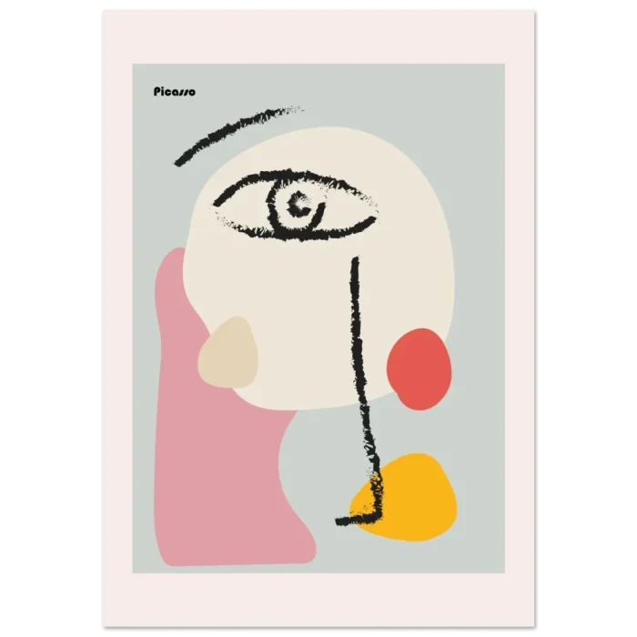 Abstract Picasso Face Art Print - Premium Matte Paper Poster in Multiple Sizes - Image 2