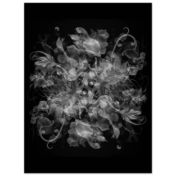 40 x 50 - Dark Bloom Botanical Art Print | Premium Matte Paper Poster with Ethereal Floral Design - Image 2