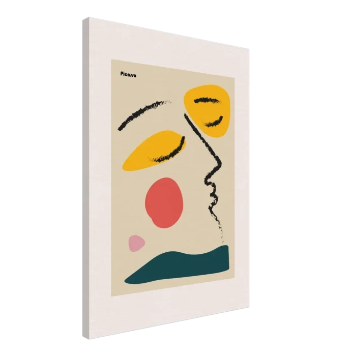 Abstract Picasso Face Poster – Modern Organic Shapes Wall Art with Bold Color Palette - Image 4