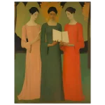 Autumnal Serenity: Three Muses Premium Matte Paper Poster - Vibrant Hues in Various Sizes - Image 2