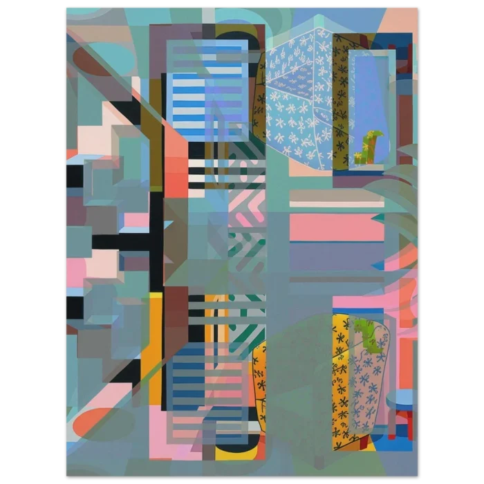 Abstract Geometric Dreamscape Poster - Premium Matte Paper for Modern Art Lovers - Image 2