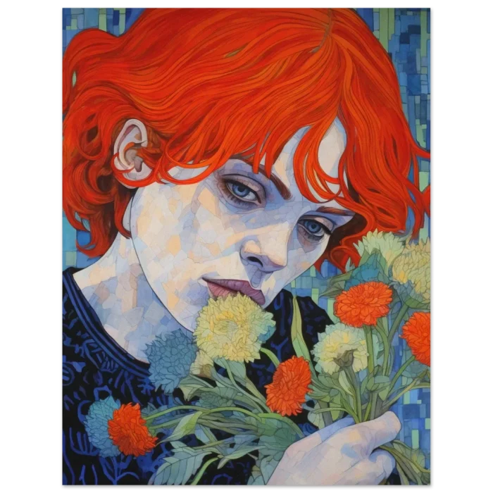 Redhead Reverie: Enigmatic Bloom 40x50 Premium Matte Paper Poster - Image 5