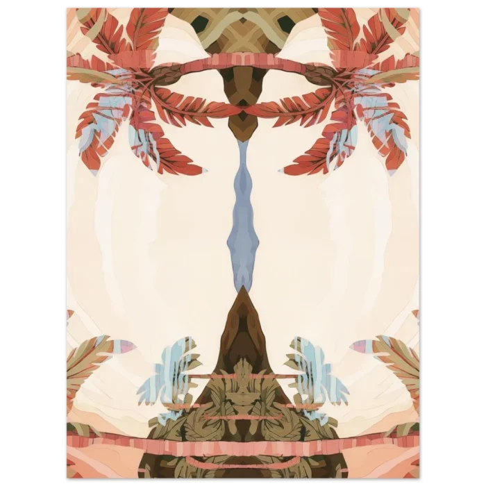 Abstract Oasis | Warm Hues Palm Tree Reflections - Premium Matte Paper Poster - Image 2