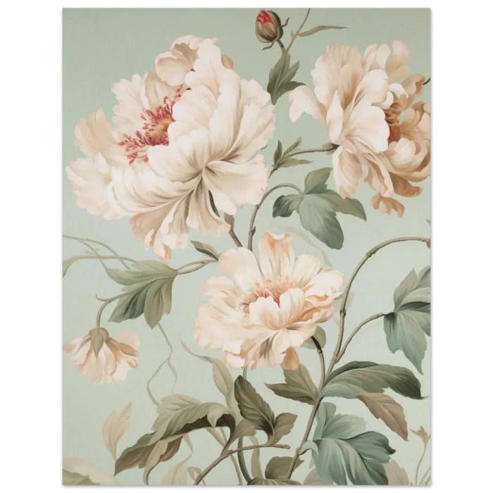 Vintage Botanical Peony Bloom Premium Matte Paper Poster - Serene Floral Art in Multiple Sizes - Image 5
