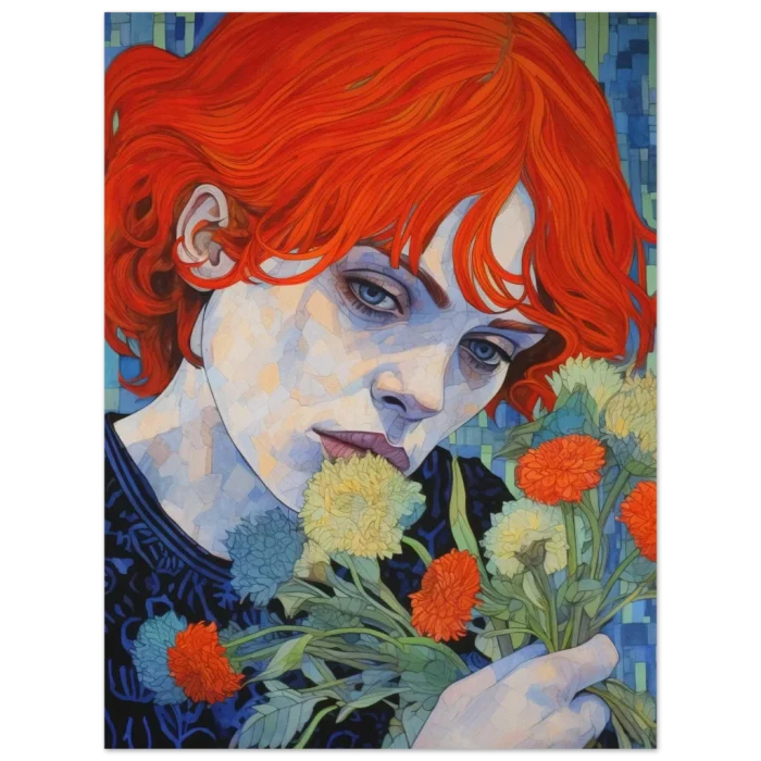 Redhead Reverie: Enigmatic Bloom 40x50 Premium Matte Paper Poster - Image 4