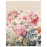 Chinoiserie Pink Peonies & Blue Leaves - Premium Matte Paper Poster, 40x50 cm (16x20") - Image 5