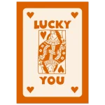 Lucky You Queen of Hearts Retro-Inspired Art Print – Classic Semi-Glossy Paper Poster in Multiple Sizes