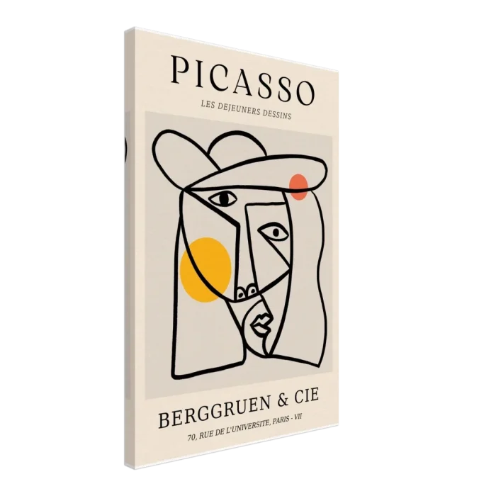 Abstract Picasso Face Line Art Poster – Modern Cubist Wall Art Canvas with Playful Hues - Image 2