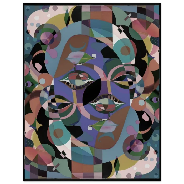 Abstract Geometric Face Art Print - Premium Matte Paper Poster in Multiple Sizes - Image 5