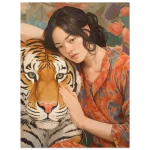 Tender Tiger & Serene Woman Portrait - Premium Matte Paper Poster, available in multiple sizes to adorn your space - Image 4