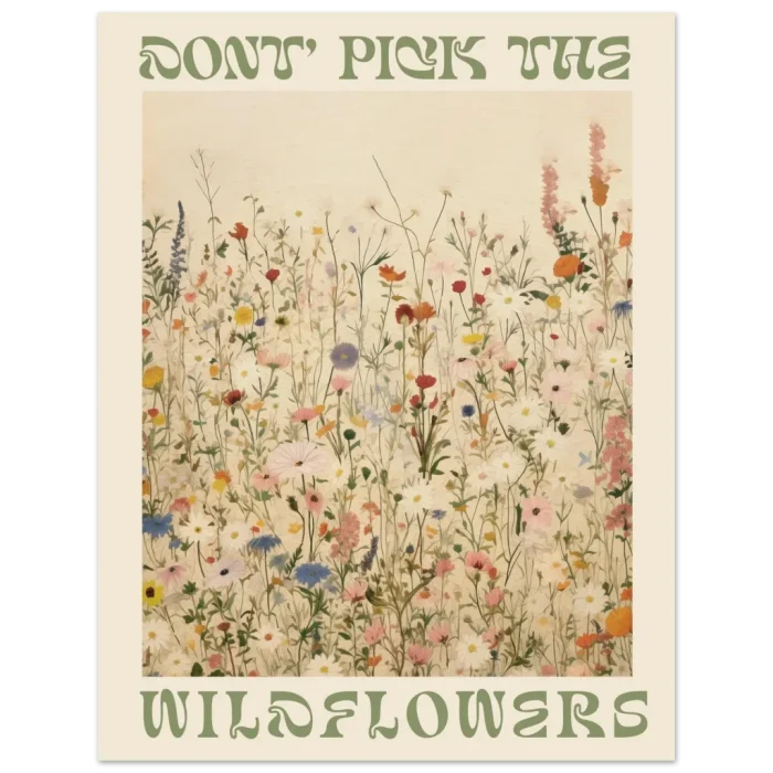 Don't Pick The Wildflowers - Vintage Botanical Art Print Poster on Premium Matte Paper - Image 5