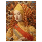 Mystic Empress: Golden Avian Tapestry 40x50 - Premium Matte Paper Poster - Image 4