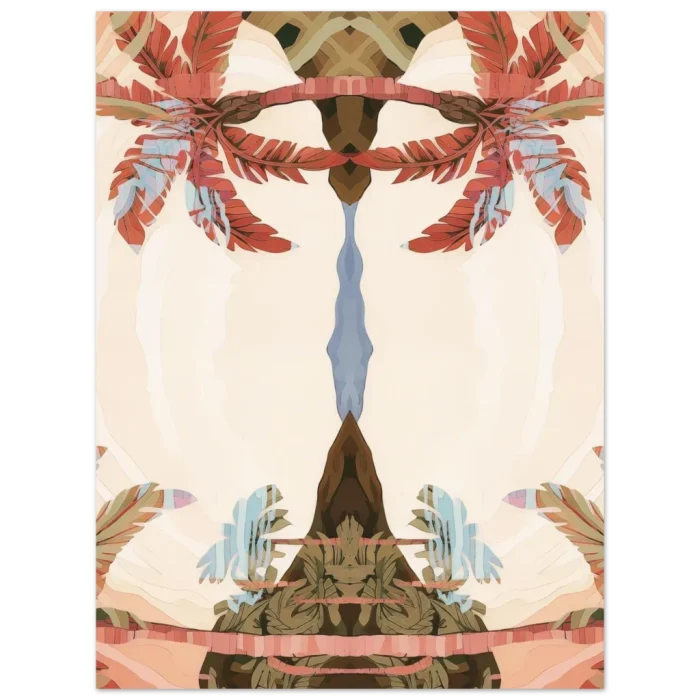 Abstract Oasis | Warm Hues Palm Tree Reflections - Premium Matte Paper Poster - Image 3