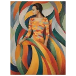 Abstract Art Deco Figure Premium Matte Paper Poster - Dynamic Color Waves & Elegant Form - Image 6