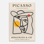 Abstract Picasso-Inspired Face Line Art Poster – Modern Cubist Wall Art Canvas with Playful Hues - Image 6