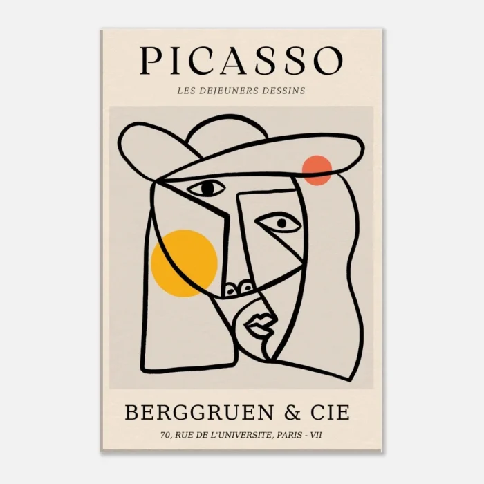 Abstract Picasso Face Line Art Poster – Modern Cubist Wall Art Canvas with Playful Hues - Image 6