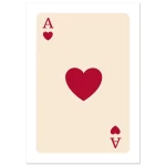 Ace of Hearts Vintage-Style Semi-Glossy Paper Poster - Classic Card Art Print