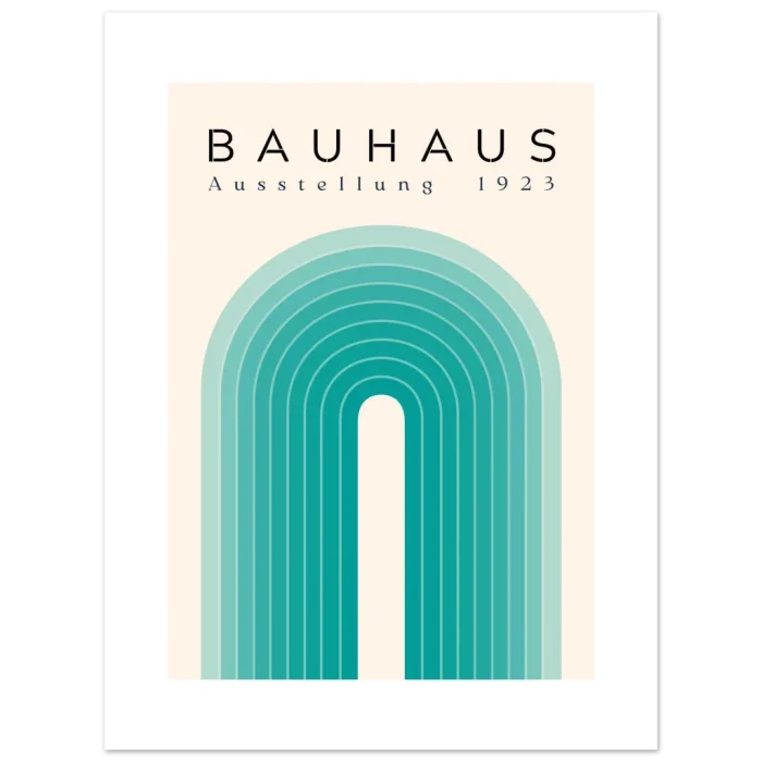Bauhaus Exhibition 1923 Arch Poster – Graded Teal Tones on Premium Matte Paper - Image 2
