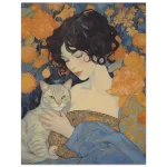 Art Nouveau "Woman & Cat" - Premium Matte Paper Poster in Your Choice of Six Sizes - Image 5