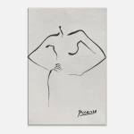 Picasso-Inspired Minimalist Female Form Canvas Print – Elegant Black & White Line Art for Modern Interiors - Image 6