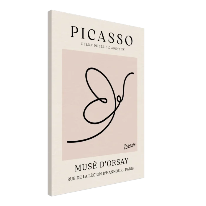 Minimalist Picasso Animal Line Art Poster – Beige & Black Modern Wall Art Canvas - Image 4