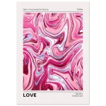 Retro Psychedelia 'Love' Poster: Abstract Pink Marble Art, Classic Semi-Glossy Paper