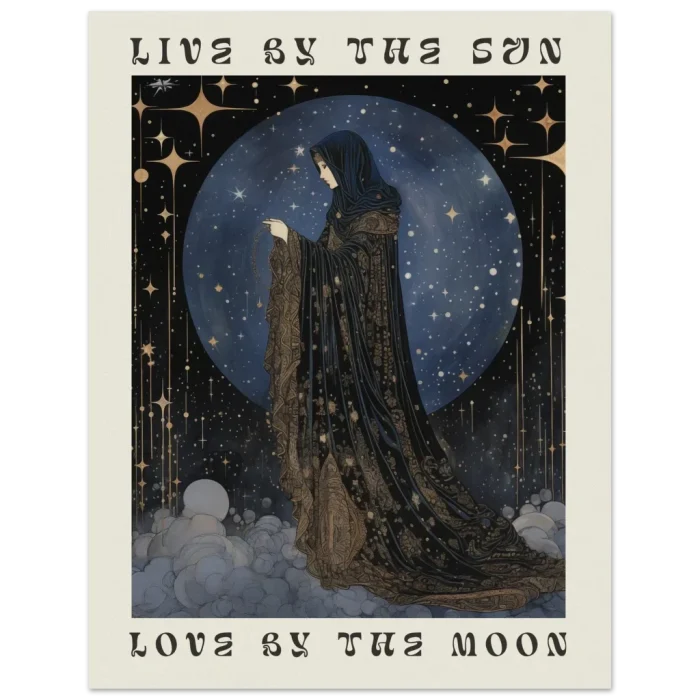 Celestial Sorceress Art Print: 'Live by the Sun, Love by the Moon' Premium Matte Poster in Multiple Sizes - Image 5