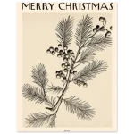 Vintage Botanical Holly "Merry Christmas" Art Poster - Premium Matte Paper Print in Multiple Sizes - Image 5