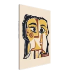 Abstract Cubist Face Canvas Art – Modern Expressionist Wall Decor in Warm Tones, Your Choice of Sizes - Image 2