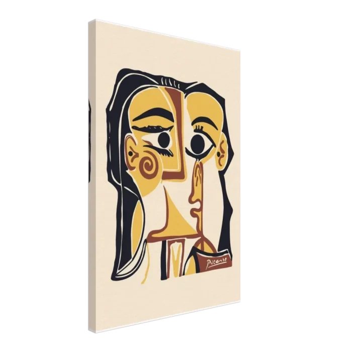 Abstract Cubist Face Canvas Art – Modern Expressionist Wall Decor in Warm Tones, Your Choice of Sizes - Image 2