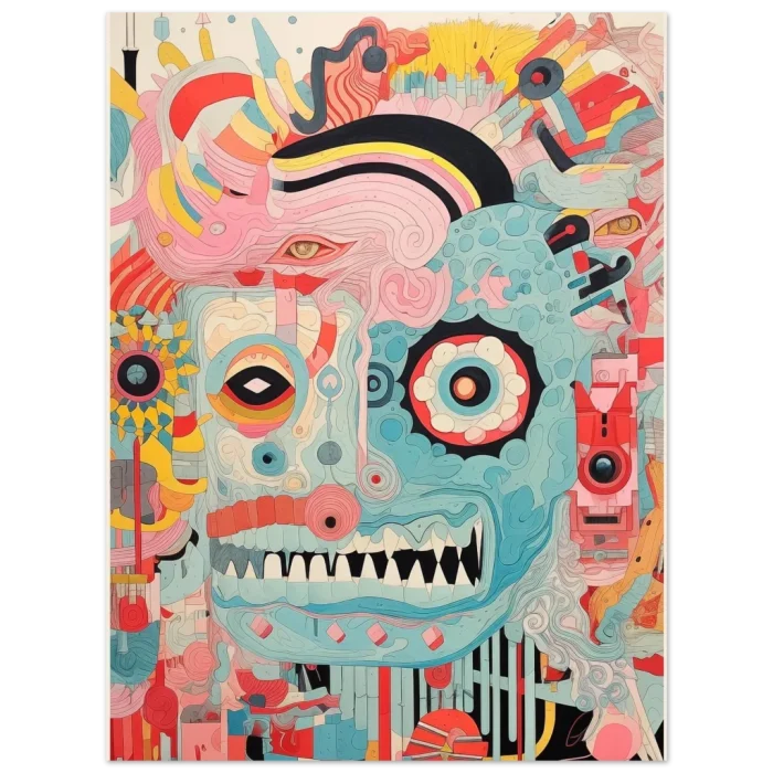 Abstract Psychedelic Face 40 x 50 - Premium Matte Paper Poster in Vibrant Pop Art Style - Image 6