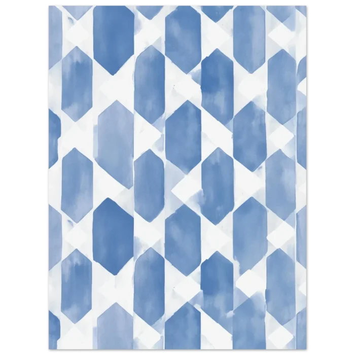 Abstract Geometric Blue Watercolor Pattern - Premium Matte Paper Poster - Image 6
