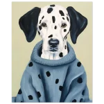 Chic Dalmatian in Sweater Art Print - Premium Matte Paper Poster