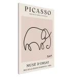 Minimalist Picasso Elephant Line Art Poster – Modern Animal Sketch Canvas Print in Blush Pink - Image 3