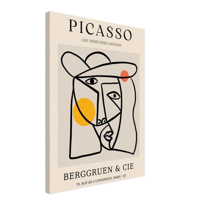 Abstract Picasso Face Line Art Poster – Modern Cubist Wall Art Canvas with Playful Hues - Image 5