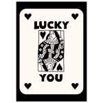 Lucky You Queen of Hearts Classic Semi-Glossy Paper Poster - Playful Retro Art for Your Space