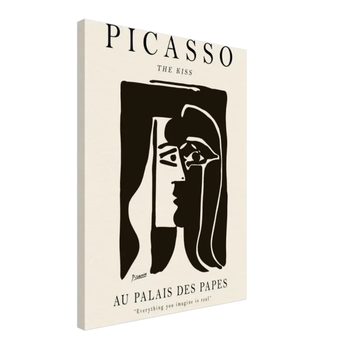 Picasso "The Kiss" Abstract Exhibition Poster – Timeless Black & White Cubist Art Canvas for Modern Spaces - Image 5