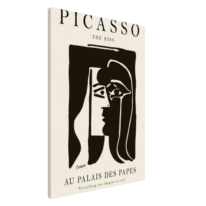 Picasso "The Kiss" Abstract Exhibition Poster – Timeless Black & White Cubist Art Canvas for Modern Spaces - Image 3