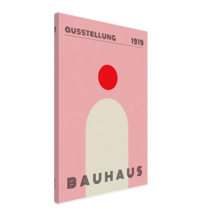 Bauhaus Exhibition 1919 Poster – Retro-Chic Mid-Century Wall Art in Pink & Red - Image 2