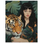 Jungle Serenity: Enigmatic Woman & Tiger - Premium Matte Paper Poster in various sizes - Image 5