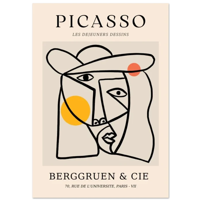 Abstract Cubist Face Art Print – Picasso Premium Matte Poster in Multiple Sizes - Image 2