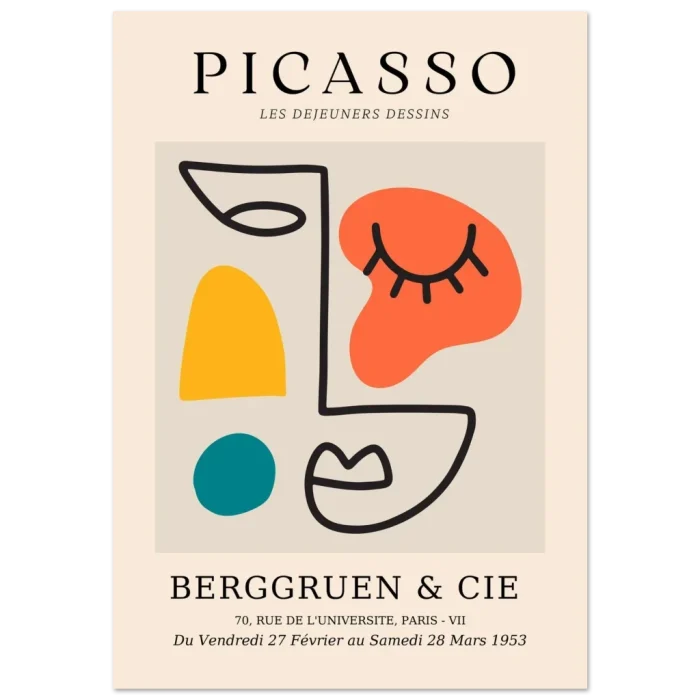 Abstract Picasso Exhibition Poster - Premium Matte Paper Print in Various Sizes - Image 2